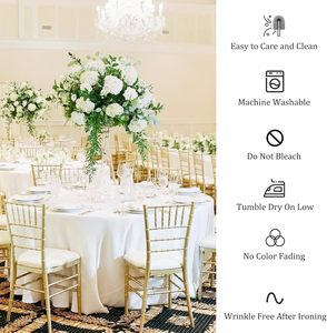 Venta caliente 120 pulgadas 132 pulgadas mantel Jacquard poliéster redondo blanco mantel para boda fiesta banquete evento restaurante - Product Image 4