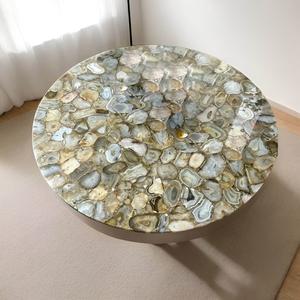 ท็อปโต๊ะหินอาเกตงานผลิตใหม่ ดีไซน์หรูหราแบบโบราณ รูปทรงกลม คุณภาพสูง ขัดเงา ผลิตในอินเดีย - Product Image 3