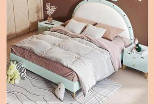 Cama Infantil Moderna Estilo Princesa, Tamaño Completo, Tapicería de Algodón, Diseño de Madera Cómodo para Niños y Niñas, Muebles de Dormitorio con Diseño del Zodiaco Libra - Product Image 2