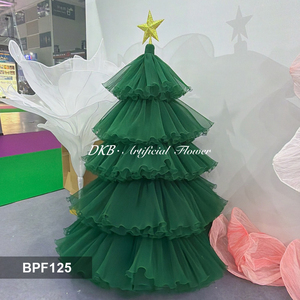 Ornements <span class=keywords><strong>de</strong></span> Noël personnalisés en tulle vert, grand <span class=keywords><strong>sapin</strong></span> <span class=keywords><strong>de</strong></span> Noël <span class=keywords><strong>de</strong></span> 200 cm en organza fait main pour vitrine <span class=keywords><strong>de</strong></span> centre commercial, fête, décoration intérieure - Product Image 3