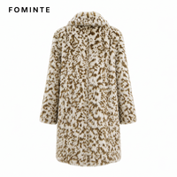 Manteau en fausse fourrure pour femme, imprimé léopard, chaud et épais, mi-long, style streetwear, tendance, en stock