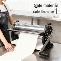 Machine à pâtes manuelle professionnelle 40 cm en acier inoxydable, rouleau à pâte et machine à découper pour nouilles, pizza, pâtisserie, boulangerie, usage domestique