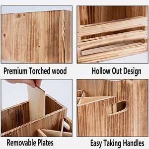 Gereçler Caddy gümüş çatal bıçak kabı ahşap kap Crock sofra takımı organizatörleri - Product Image 6