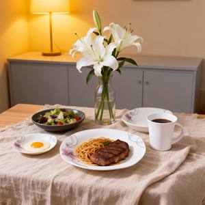 Juego de Vajilla Moderno y Duradero de Opalware HARVIT - Diseño Cuadrado de 4 Piezas, Apto para Lavavajillas - Product Image 1