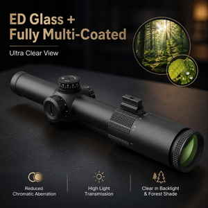 Mira Telescópica TYPHON XGS110 1-10x24 SFP LPVO para Caza |   Lentes de Vidrio ED de Dispersión Extra Baja de 30 mm con Múltiples Recubrimientos, Resistentes a Impactos y al Agua - Product Image 3