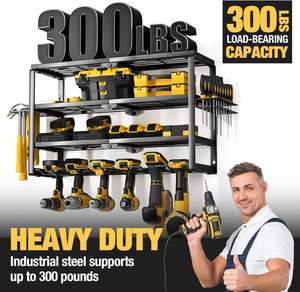 Soporte <span class=keywords><strong>de</strong></span> Pared para 8 Taladros, Organizador <span class=keywords><strong>de</strong></span> <span class=keywords><strong>Herramientas</strong></span> <span class=keywords><strong>de</strong></span> Garaje <span class=keywords><strong>de</strong></span> 4 Niveles y Estante <span class=keywords><strong>de</strong></span> Almacenamiento <span class=keywords><strong>de</strong></span> <span class=keywords><strong>Herramientas</strong></span>, Estante <span class=keywords><strong>de</strong></span> <span class=keywords><strong>Herramientas</strong></span> <span class=keywords><strong>de</strong></span> Metal Resistente - Product Image 5