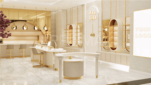 Tùy Chỉnh Sh9 Thanh Lịch Nước Hoa Cửa Hàng Tường Sang Trọng Hiển Thị Giá Kệ LED Chiếu Sáng Kim Loại Nước Hoa Hiển Thị Đồ Nội Thất Tủ <span class=keywords><strong>Showcase</strong></span> - Product Image 6