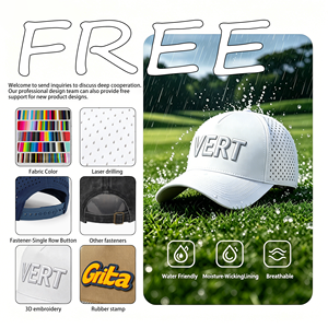 Custom Summer Five Panel Waterproof Breathable Sports Hat Laser Perforated Mesh <b>Baseball</b> <b>Cap</b> - Product Image 2