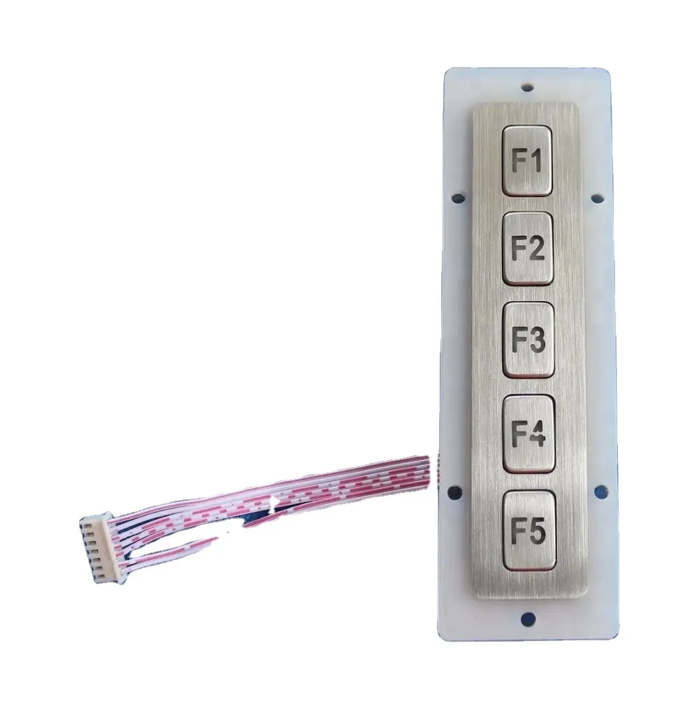 5 keys IP67 illuminated usb metal numeric function keypad