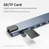Station d'Accueil Multifonctionnelle USB C 8 en 1 Très Vendue avec RJ45 Ethernet 100M pour PC, Ordinateurs Portables et Smartphones, Type C