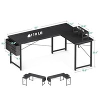 Bureau d'angle pour ordinateur, bureau de jeu pour la maison, bureau en forme de L
