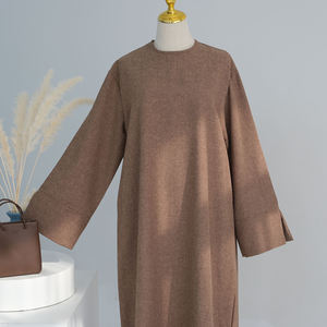 ชุดอาบายะผ้าลินินพรีเมียมสีพื้นสำหรับวันอีด แขนยาวผ่าข้าง มีกระเป๋าข้าง ชุดลำลองสำหรับผู้หญิงมุสลิม ขายส่ง - Product Image 5