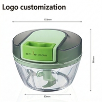 Hachoir à légumes manuel en plastique approuvé LFGB, coupe-oignon multifonctionnel, robot culinaire portable écologique pour
