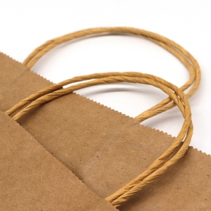 Food Grade Brown Kraft Paper Eco Friendly Packing <strong>Bags</strong> with Handle for Takeout Gift Shopping - Product Image 3