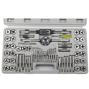 ชุดเครื่องมือต๊าปเกลียวและไดส์ Pexmientas 60 ชิ้น แบบเมตริกและ SAE พร้อมด้ามจับประแจ ที่ยึด และสกรู - Product Image 2