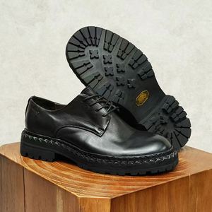 Chaussures de ville élégantes et luxueuses pour hommes, en cuir de veau italien véritable, fabriquées à la main, mocassins formels à lacets, chaussures de soirée Oxford - Product Image 3