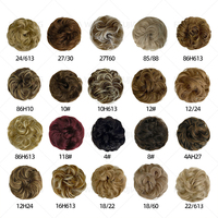 Fujia Postiches en Fibre Synthétique Bouclées/Ondulées Naturelles pour Chignons Désordonnés, Extensions de Cheveux, Postiches pour Chignons, Couleurs Mixtes