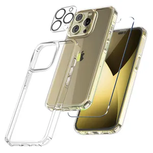 Nouvelle arrivée lentille de caméra 3D pour iphone 14 coque de téléphone souple en TPU pour iphone 14Pro 9H 2.5D verre trempé pour iphone 14 Promax