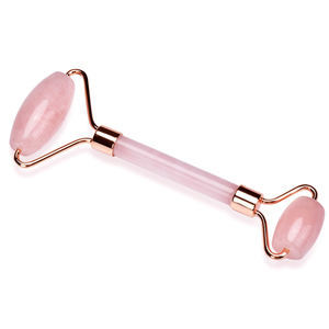 Wholesale double head face eye massage rose quartz natural gemstone jade stone roller - Product Image 3