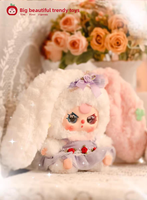 Vente en gros : Nouvelle série V4 de boîtes mystères en peluche tendance Baby Three Lily Rabbit Town avec poupée pendentif
