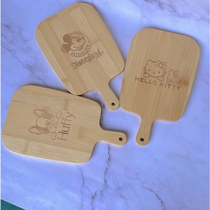 Plateau de service en bambou 23x13x1 cm, plat rectangulaire portable en bois pour le petit-déjeuner, la pizza, style occidental - Product Image 4