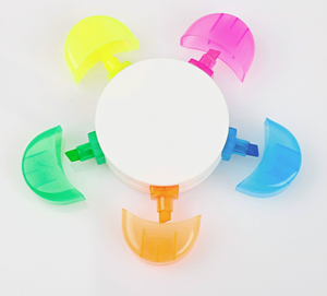 Ensemble de stylos surligneurs 5 couleurs avec logo personnalisé, cadeau promotionnel, pointe biseautée, marqueur fluorescent, commande en gros, cadeau publicitaire - Product Image 4