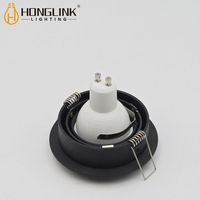 Spot encastré LED moderne réglable en aluminium avec support de lampe GU10 MR16, boîtier de downlight noir mat
