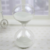 Minuterie de sable motif sablier en verre transparent 30 minutes, cadeau de cérémonie de sable, multicolore
