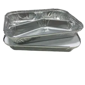 Einweg-Aluminium folien behälter mit 3 Fächern Fast-Food-Anwendungs paket Aluminiumfolien-Lebensmittelsc halen mit Deckel-Catering