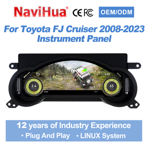 หน้าจอแสดงผลความเร็วแบบดิจิตอลสำหรับรถยนต์โตโยต้า FJ Cruiser ปี 2008-2023  แผงหน้าปัดแบบ LCD  ชุดมาตรวัดดิจิตอล  หน้าจอแสดงผลเสมือนจริง - Product Image 1