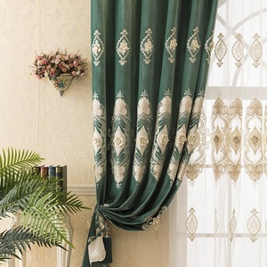 <span class=keywords><strong>Tende</strong></span> ricamate oscuranti viola di lusso europeo con puro, squisito 4D fiori <span class=keywords><strong>tende</strong></span> per soggiorno - Product Image 4