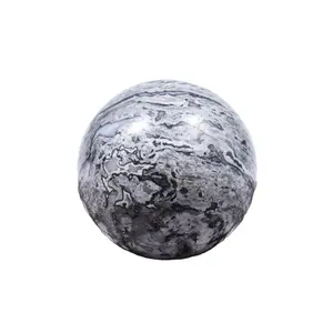 Vendita all'ingrosso globe mappa del basamento della sfera-Di alta Qualità Naturale Mappa Palla di Pietra Sfera Di Cristallo In Piedi Nero Bianco Sfera Sfera