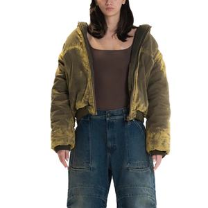 Veste en coton délavé pour homme, personnalisable avec logo de marque, style streetwear, effet stone wash, prix de gros - Product Image 1