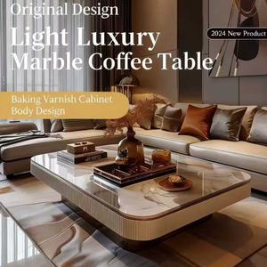Mesa de Centro de Mármol de Lujo Ligero 2026 - Muebles Modernos Minimalistas de Alta Gama para Sala de Estar - Product Image 1