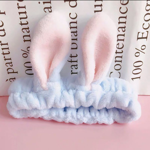 Custom Logo OMG Bowknot Wash <strong>Face</strong> Hairband Rabbit Cat Ear Cute Plush Lady Soft Women Elastic Hair Band <strong>Flannel</strong> Make up Headbands - Product Image 5