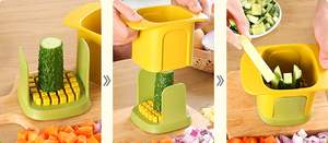 Coupe-légumes multifonctionnel 2 en 1, hachoir, trancheuse, coupe-légumes pour pommes de terre, oignons, carottes, concombres, outil de cuisine - Product Image 5