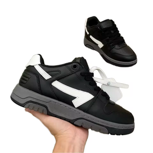 Chaussures de sport pour hommes, cuir véritable de haute qualité, respirantes, confortables, baskets décontractées blanches Panda, chaussures de skate tendance. - Product Image 3