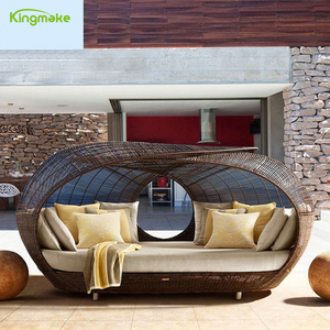 Mobilier d'extérieur tout temps fait à <span class=keywords><strong>la</strong></span> main en rotin jardin balcon canapé ensemble patio auvent oiseau cage <span class=keywords><strong>lit</strong></span> extérieur Daybed - Product Image 5