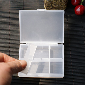 Mini Medicine Box With Six Compartments Detachable Dividers Portable Travel Pill Storage Case White Solid Color LKL 030 - Product Image 3