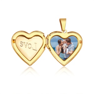 Wholesale Openable Heart Shape Photo <b>Picture</b> Locket <b>Frame</b> Pendant Necklace Necklaces Women's Stainless Steel OEM ODM Link Chain - Product Image 2