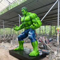 Célèbre film de super-héros figurines d'action Muscle Man en fibre de verre grandeur nature Hulk Statue Sculpture en résine pour la décoration intérieure