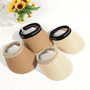 New Female Sunshade Vacation Foldable Wide Brim Wide Brim Sun Visor Caps <b>Straw</b> Visors <b>Hat</b> for Women - Product Image 1