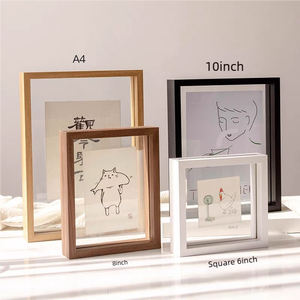 Cadres <span class=keywords><strong>Photo</strong></span> Décoratifs En Bois Naturel <span class=keywords><strong>Verre</strong></span> Transparent Double Face pour <span class=keywords><strong>Photo</strong></span> Spécimen Feuille Collection A3 A5 6x8 12x18 Tailles - Product Image 1