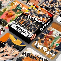Tarjetas Lomo de Anime, 92 Piezas, Haikyuu, Ataque a los Titanes, Dragon Ball, Naruto, Tarjetas con Fotos de Dibujos Animados Impresas, Colección de Regalo para Fanáticos del Anime