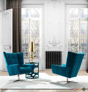 Divano Chesterfield Blu di Lusso per Arredo Casa, Divano Turchese per Soggiorno e Salotto - Product Image 5