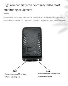 Nhà Máy treo tường 48V 0.5A Gigabit <span class=keywords><strong>Power</strong></span> <span class=keywords><strong>Adapter</strong></span> Injector 1000Mbps <span class=keywords><strong>Ethernet</strong></span> cung cấp điện với cắm DC kết nối đầu ra - Product Image 5