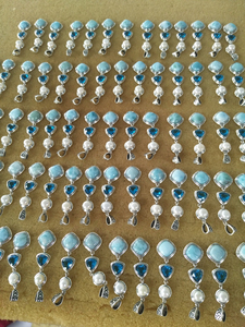 Venta Directa de Fábrica, Colgante de Larimar Azul Pulido, Chapado en Rodio Plateado, Gema Natural, Regalo - Product Image 6