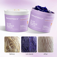 Masque capillaire violet neutralisant les tons jaunes et les reflets brassy dans les cheveux blonds, masque capillaire violet bio sans sulfate anti-jaunissement.