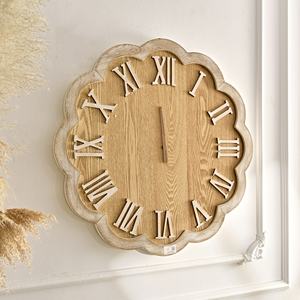 INNOVA grande horloge murale en bois visage unique Design rustique motif à Quartz pour salon décor en gros - Product Image 2