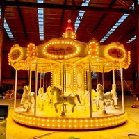 Manège de luxe européen pour enfants, 16 places, avec chevaux rotatifs, en métal, pour parcs d'attractions, centres commerciaux, intérieur et extérieur
